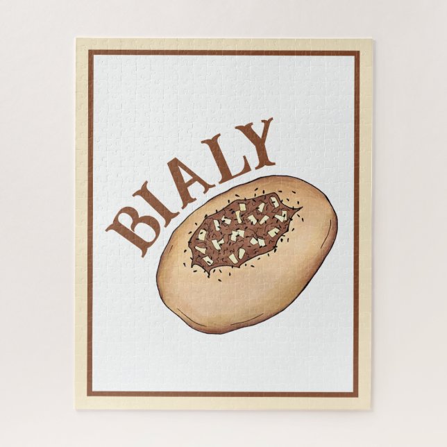 Quebra-cabeça Bialy Jewish Bakery Onion Bread Polônia Comida Pol (Vertical)
