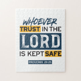Quebra-cabeça Bible Quote Art - Proverbs 29:25 Trust in God