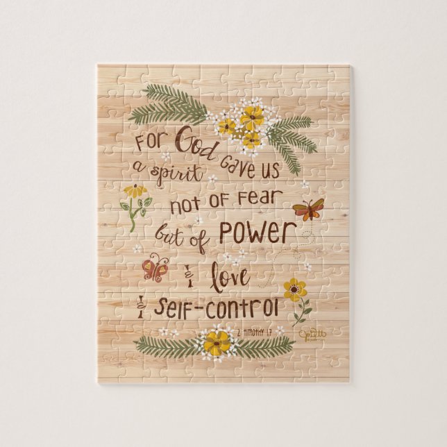 Quebra-cabeça Bíblia Cristã Versa Fé Sobre Escritura De Medo (Vertical)