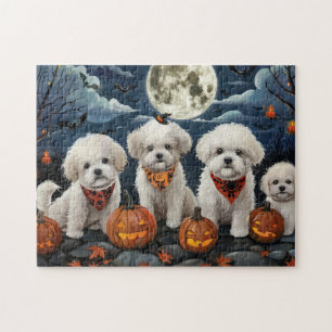 Quebra-cabeça Bichon Frise Halloween Spooky