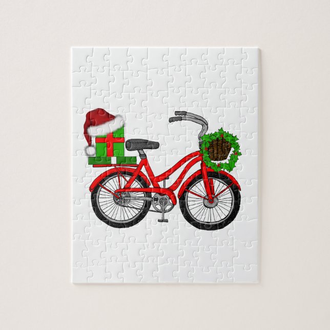 Quebra-cabeça bicicleta do xmas (Vertical)