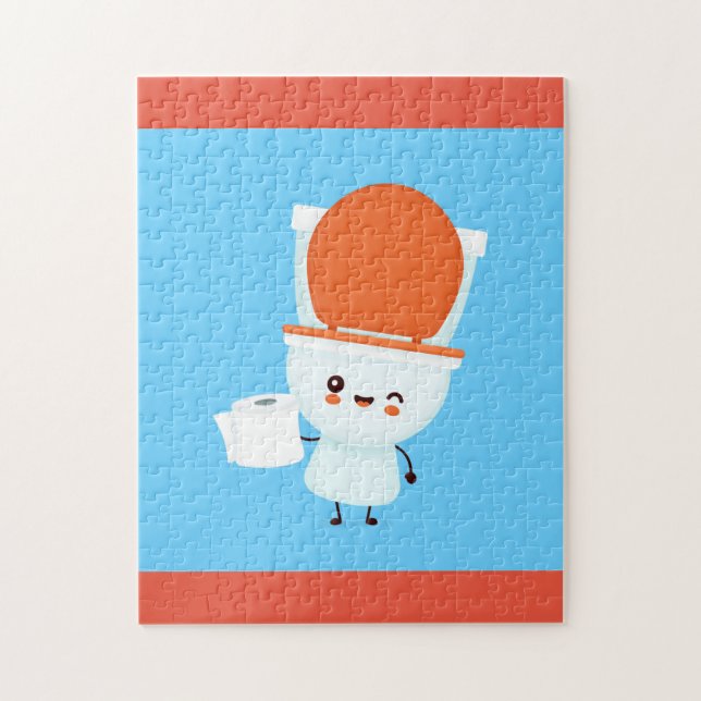 Quebra-cabeça Bicicleta e papel higiênico felizes e giro (Vertical)