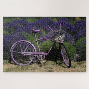 Quebra-cabeça Bicicleta Roxa  Campos de Lavanda