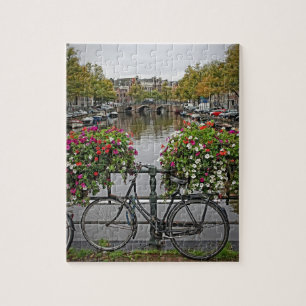 Quebra-cabeça Bicicletas e canais em Amsterdão - 8x10 - PC 110
