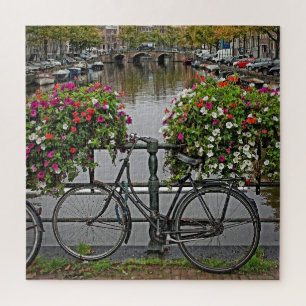 Quebra-cabeça Bicicletas e canais em Amsterdão - PC 20x20 676