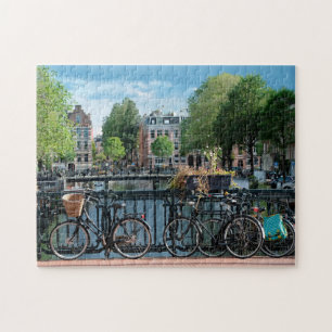 Quebra-cabeça Bicicletas em Amsterdã.