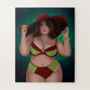 QUEBRA-CABEÇA BIG BONITO CHUBBY BW MULHER BIKINI JIGSAW QUEBRA-C
