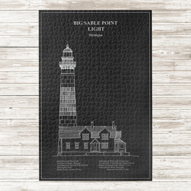 Quebra-cabeça Big Sable Point Lighthouse - Michigan – PD (Big Sable Point Lighthouse - Michigan – PD. Jigsaw Puzzle)
