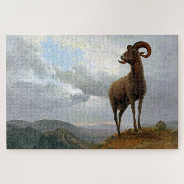 Quebra-cabeça Bighorn Sheep, Albert Bierstadt (Horizontal)