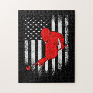 Quebra-cabeça Billiards Lover   Presente do American Flag Billia