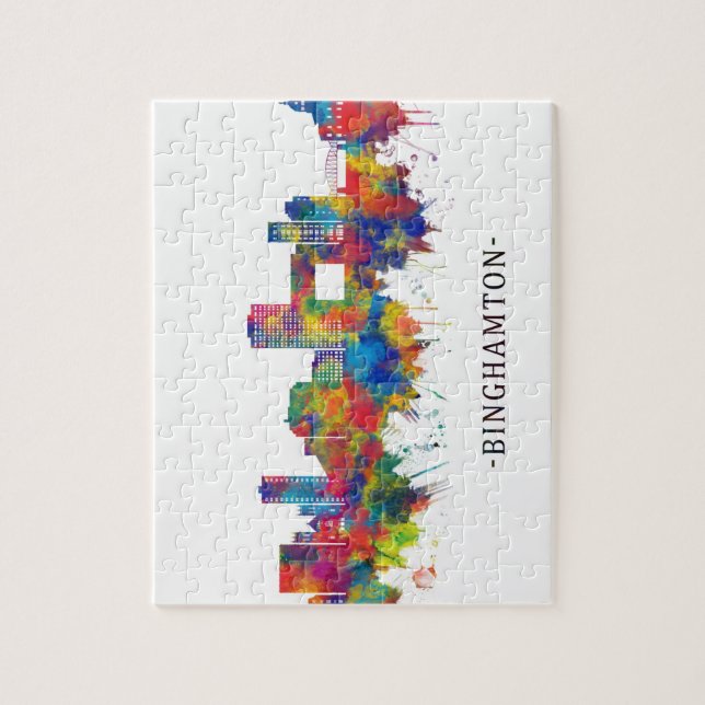 Quebra-cabeça Binghamton New York Skyline (Vertical)