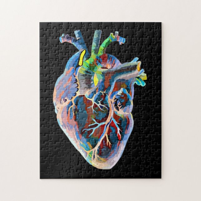 Quebra-cabeça Biologia da Anatomia Humana Heart Abstrato Art Ori (Vertical)