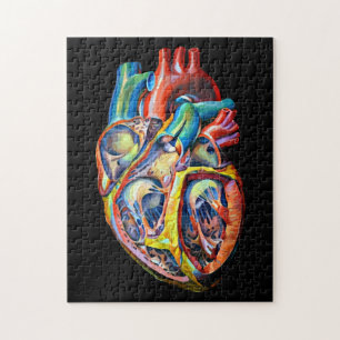 Quebra-cabeça biologia do coração humano anatomia abstrato art