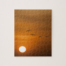 Quebra-cabeça Birds flying in sunset