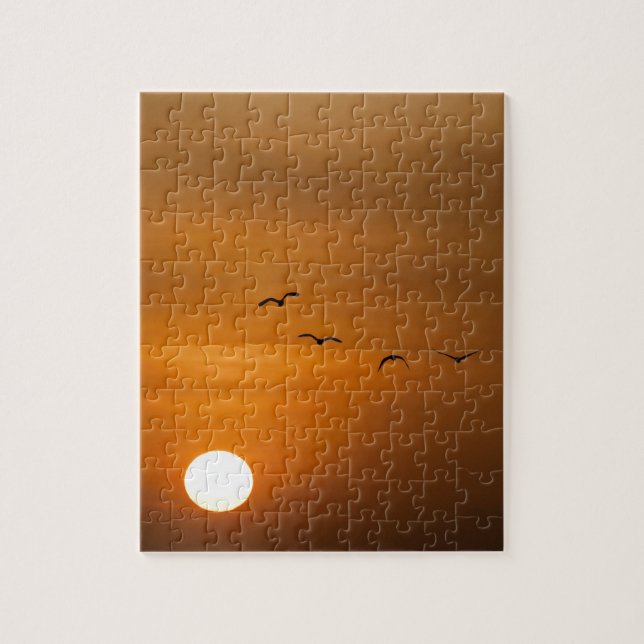 Quebra-cabeça Birds flying in sunset (Vertical)