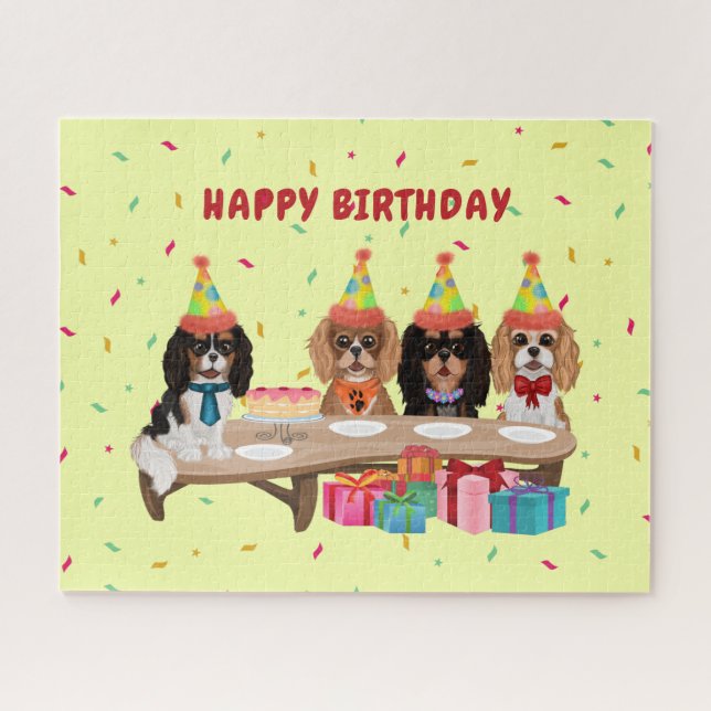 Quebra-cabeça Birthday Cavalier King Charles Spaniel (Horizontal)