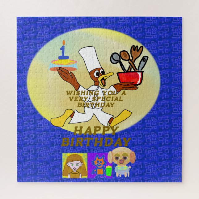 Quebra-cabeça Birthday Spaceship Geométrico (Vertical)