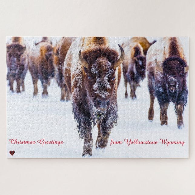 Quebra-cabeça Bisão Yellowstone Wyoming  (Horizontal)