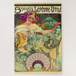 Quebra-cabeça Biscoitos Lefevre-Utile por Alphonse Mucha (1896)