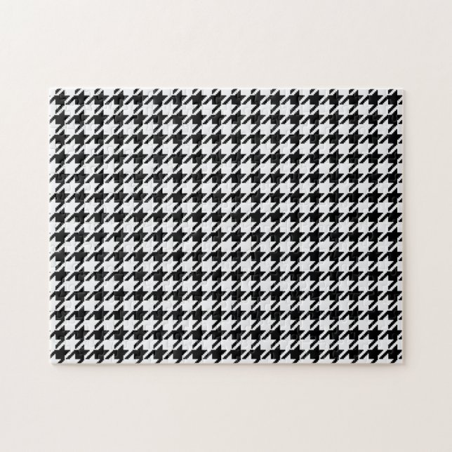 Quebra-cabeça Black and White Houndstooth by Shirley Taylor (Horizontal)