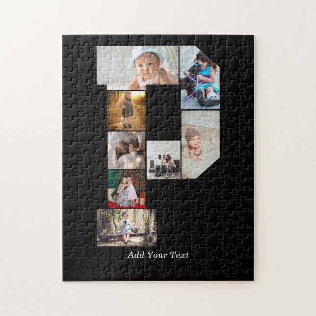 Quebra-cabeça Black and White Letter P Photo Collage (Vertical)