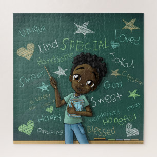 Quebra-cabeça Black Boy e Positive Words