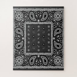Quebra-cabeça Black Paisley Bandana Birthday Hip Hop Rap Scarf