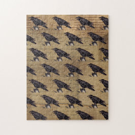 Quebra-cabeça Black Raven Tan Pattern Halloween Puzze