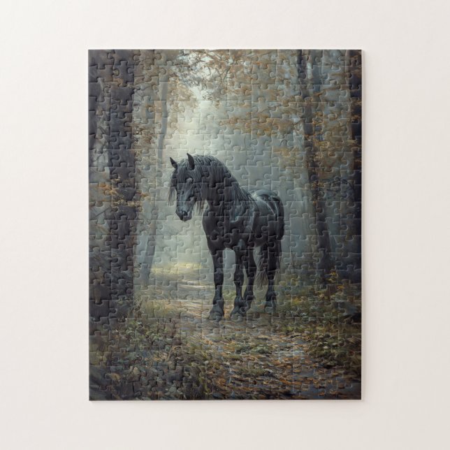 Quebra-cabeça Black Stallion in the Woods (Vertical)