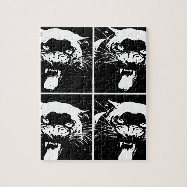 Quebra-cabeça Black & White Jaguar (Vertical)