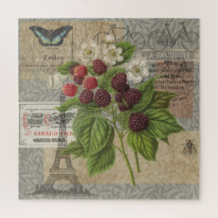 Quebra-cabeça Blackberry Floral Garden Fllower Butfly Art