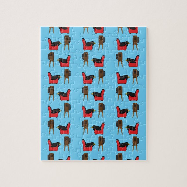 Quebra-cabeça Blackbird dormindo em frente à banda desenhada da  (Vertical)