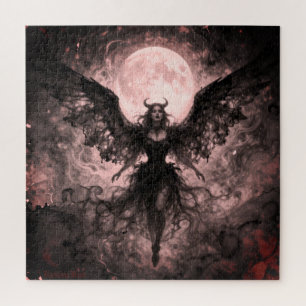 Quebra-cabeça Blackwing Moon - Arte Digital de Fantasia em IA