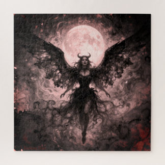 Quebra-cabeça Blackwing Moon - Arte Digital de Fantasia em IA