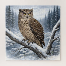 Blakiston’s Fish Owl in Winter Forest – 