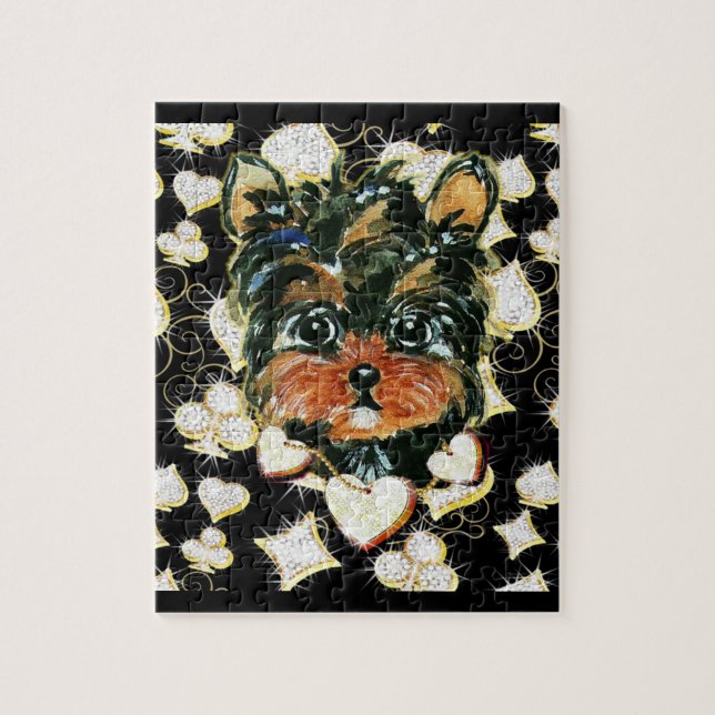 Quebra-cabeça Bling Yorkie Poo (Vertical)