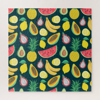 Quebra-cabeça Bliss de padrão de colheita de Frutas tropical