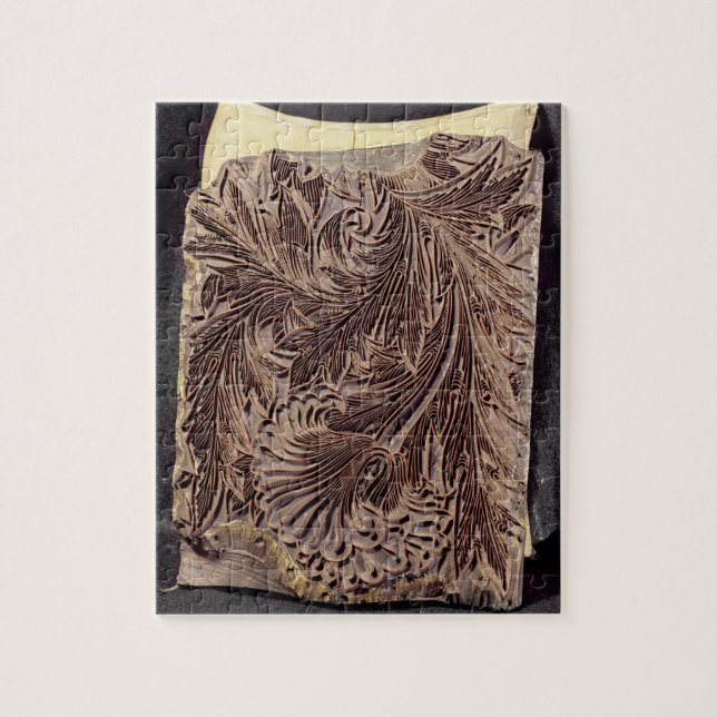 Quebra-cabeça Bloco de impressão do design da tulipa, 1875 (Vertical)