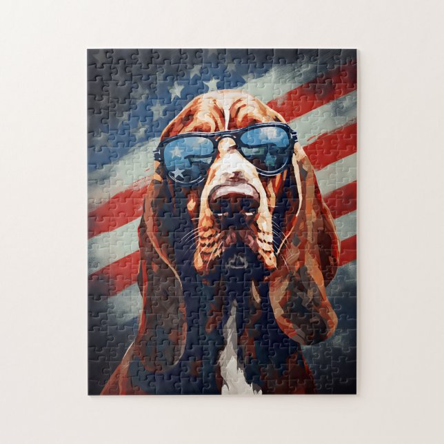 Quebra-cabeça Bloodhound 4 de julho Dia da Independência (Vertical)