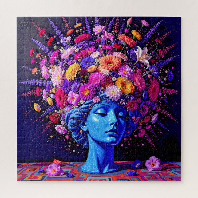 Quebra-cabeça "Bloom of Eternity" - Um Retrato Surreal Colorido (Vertical)