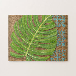 Quebra-cabeça Bloquear Palma de Impressão no Fundo do Wicker