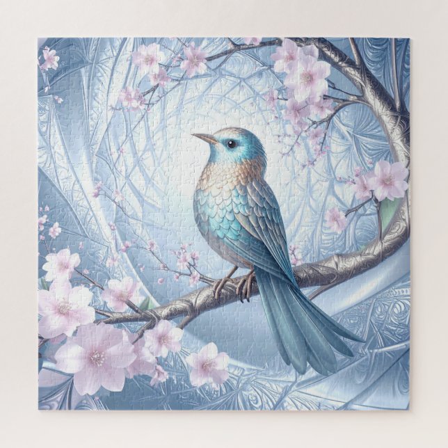 Quebra-cabeça Blue Bird Floral Jigsaw Puzzle (Vertical)