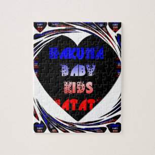 Quebra-cabeça Blue Black Hakuna Matata Baby Kids Design.png