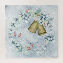 Blue Christmas Bells Elegant Vintage Rustic