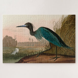 Quebra-cabeça Blue Crane ou Heron Birds of America Audubon Impre