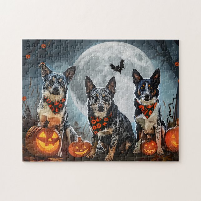 Quebra-cabeça Blue Heeler Halloween Spooky (Horizontal)