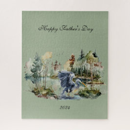 Quebra-cabeça Blue Heron em Lake Happy Dia de os pais Quebra-cab