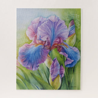 Quebra-cabeça Blue Iris Watercolor Puzzle 