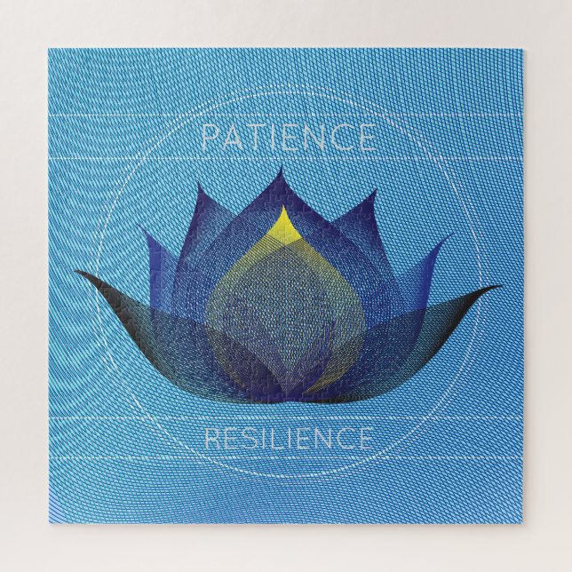 Quebra-cabeça Blue Lotus Patience and Resilience Floral Symbol (Vertical)