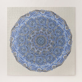 Quebra-cabeça Blue Mandala Com Palavras De Vida No Mar De Praia